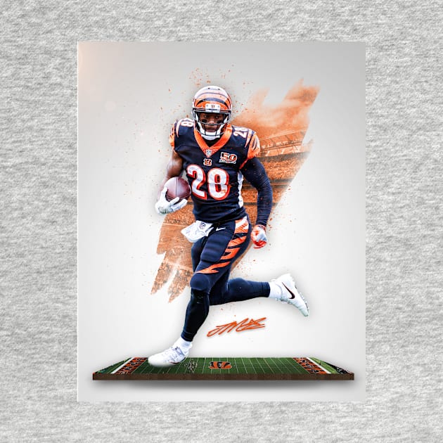 Joe Mixon Cincinnatti Sports Art by JRoseGraphics